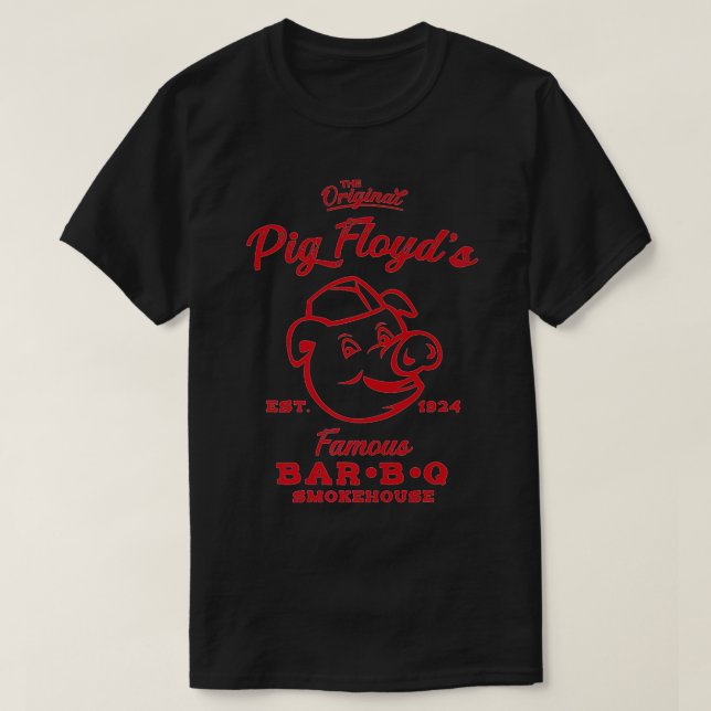 Camiseta Famoso Bar B-Q Smokehouse CHURRASCO engraçado do P (Frente do Design)