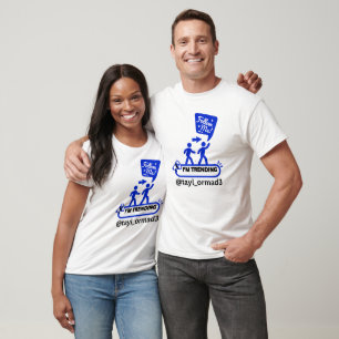 Camiseta FAMOSO EU! INFLUENCIADOR SOCIAL AZUL BRILHANTE UNi
