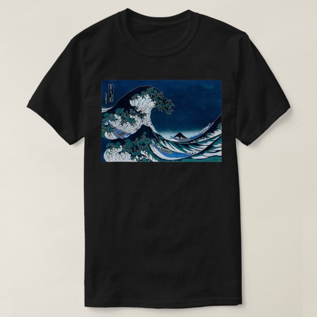 Camiseta Famoso Excelente de arte japonês Wave Remi Hokusa (Frente do Design)