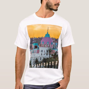 Camiseta Famoso hotel de luxo Hotel Negresco em Nice França