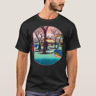 Camiseta Famoso Jardim de Arte de Bloco de Madeira Japonês
