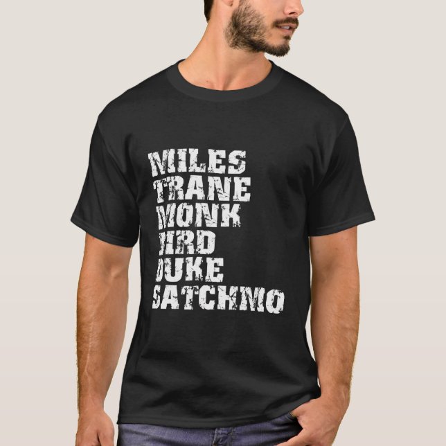 Camiseta Famoso Jazz Miles Coltrane Monk Parker Ellington L (Frente)