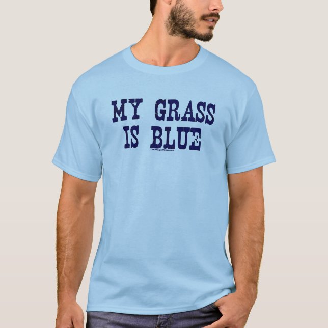 Camiseta Famoso minha grama é azul (Frente)