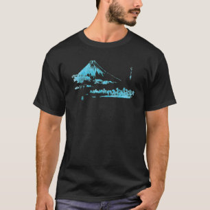 Camiseta Famoso Monte Fuji de Arte Fino Vintage Erguendo-se
