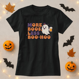 Camiseta Famoso Tee De Halloween; Mais Boos, Menos Fantasma