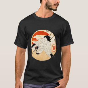 Camiseta Famoso Vintage, Crane De Arte De Bloco De Madeira
