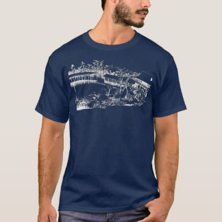 Camiseta Famoso Vintage Fine Art Kameido Snow por Hiroshige