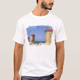Camiseta Famosos antigos moinhos de vento de Rodes Grécia