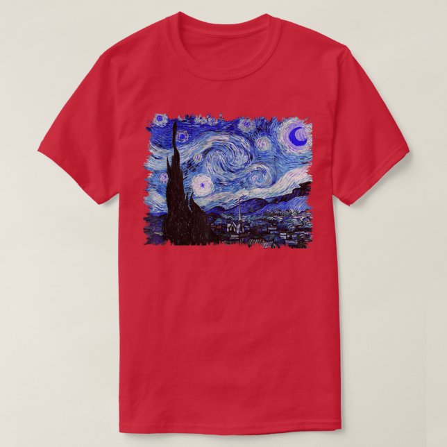 Camiseta Famous Classic Art The Starry Night Remi Van Gogh  (Frente do Design)
