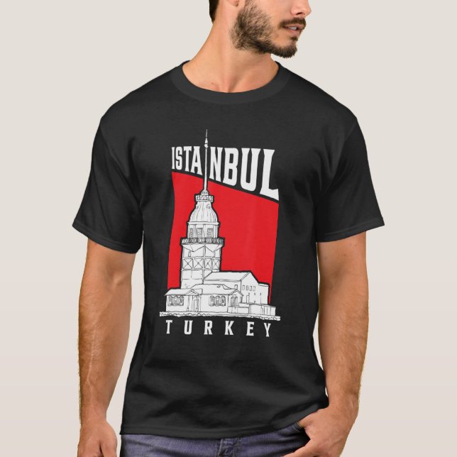 Camiseta Famous Istanbul Landmarks Maidenu2019s Tower Turke (Frente)