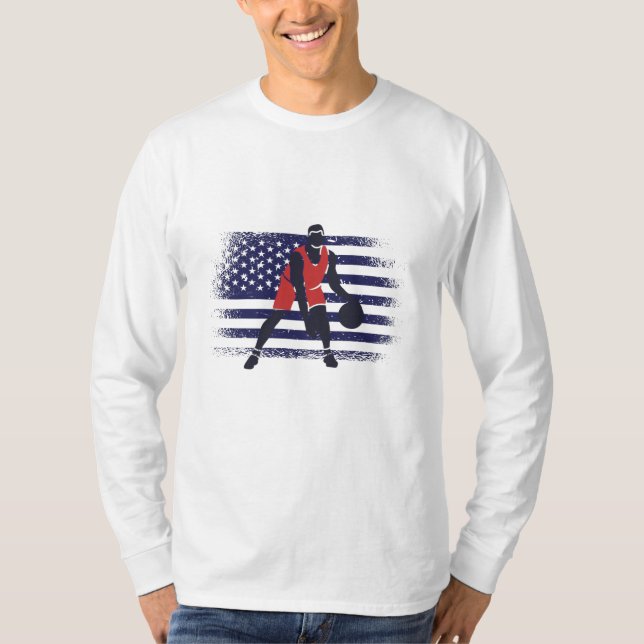 Camiseta Fan Jersey USA Flag de basquete (Frente)