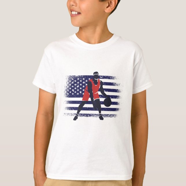 Camiseta Fan Jersey USA Flag de basquete (Frente)