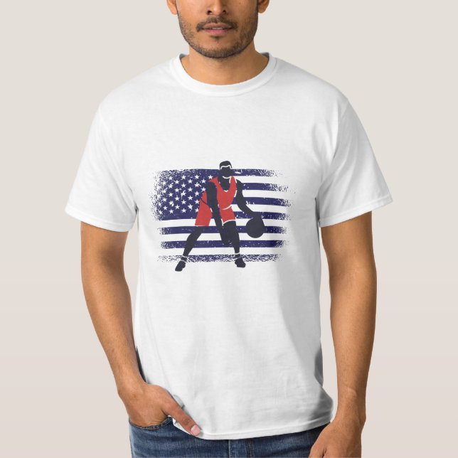 Camiseta Fan Jersey USA Flag de basquete (Frente)