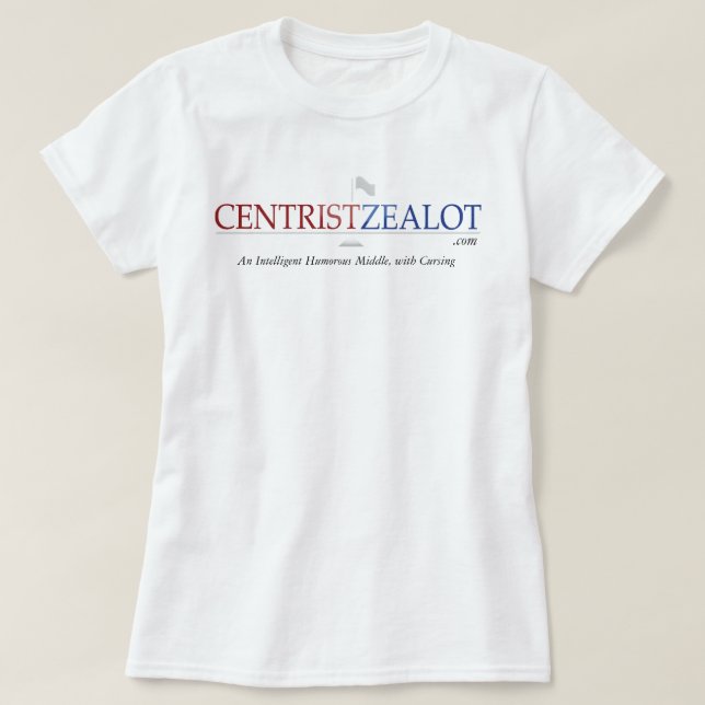 Camiseta Fanático centrista - T das senhoras (Frente do Design)