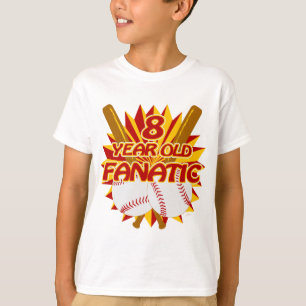 Camiseta Fanático do basebol da criança de 8 anos