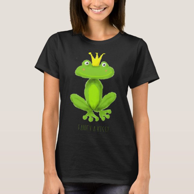 Camiseta Fancy A Kiss Frog Prince Cartoon Valentiness Day T (Frente)