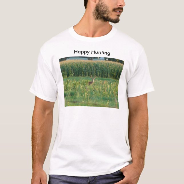 Camiseta Fanfarrão e campo de milho, caça feliz (Frente)