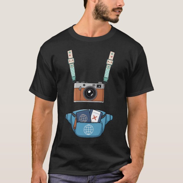 Camiseta Fanny Pack Passaporte de Halloween da Câmera Turís (Frente)