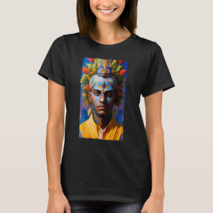 Camiseta Fantasia AI Mystical Ethnic Man com rosto pintado