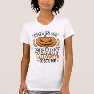 Camiseta Fantasia Assustadora de Halloween Abóbora Desenho