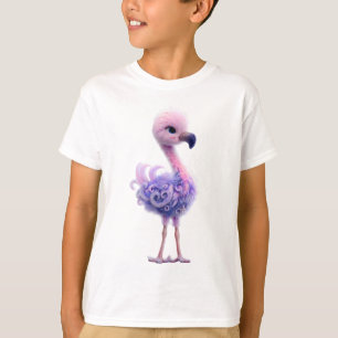 Camiseta Fantasia Caprichosa Rosa Pássaro Fofo Infantil