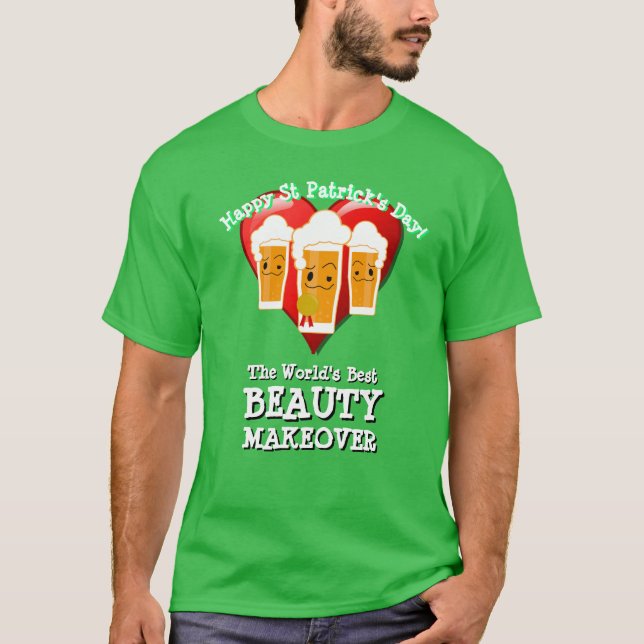 Camiseta FANTASIA DA BELEZA DO Dia de São Patrício feliz (Frente)