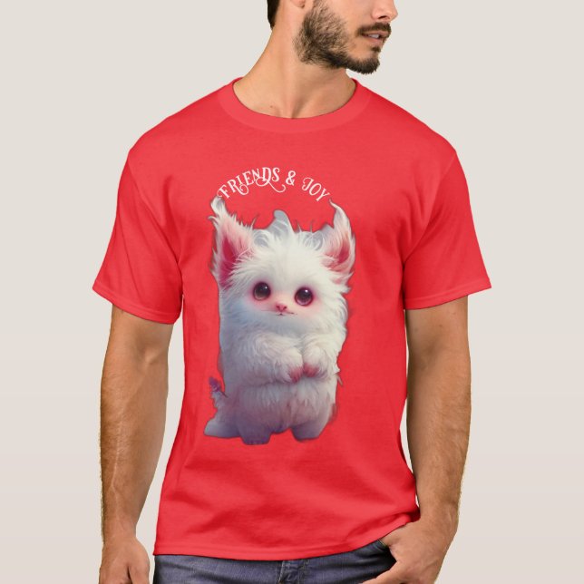 Camiseta Fantasia da Criatura Fluffy Bonita e Adorável (Frente)