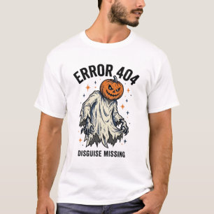 Camiseta Fantasia de Abóbora Fantasma Erro 404 de Halloween