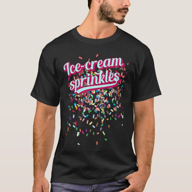 Camiseta fantasia de aspersor de sorvete (Frente)