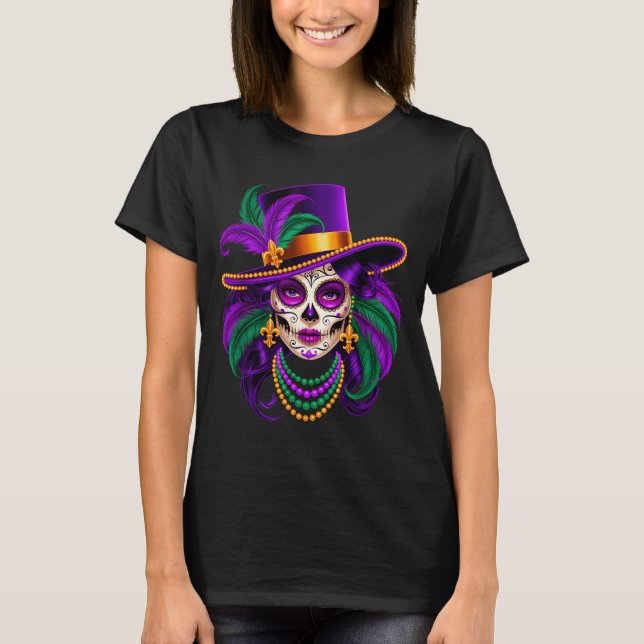 Camiseta Fantasia de Carnaval Crânio de Açúcar (Frente)