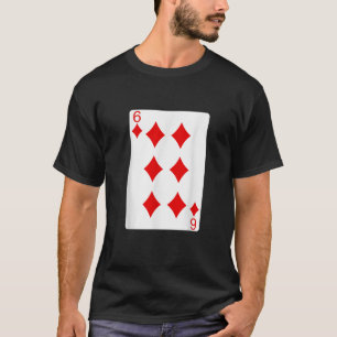 Camiseta fantasia de carta de baralho Six 6 engraçado hallo