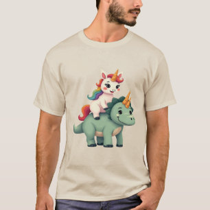 Camiseta Fantasia de Dinossauro Triceratops Montado por Uni