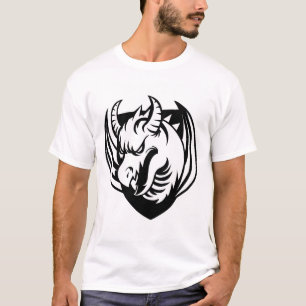 Camiseta Fantasia de Dragão Preto Gráfico