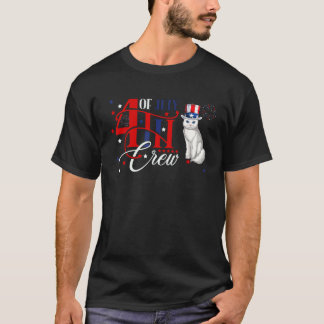 Camiseta Fantasia de Equipe de 4 de Julho Gato Vestindo Cha