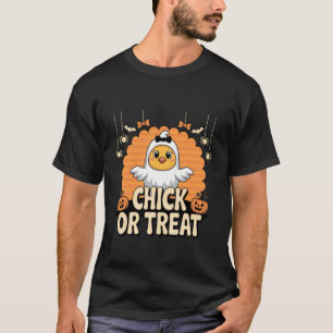 Camiseta Fantasia de Fantasma de Chick or Treat para o Dia