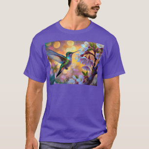 Camiseta Fantasia de Flor de Cerejeira Beija-flor ao Nascer