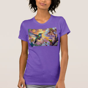 Camiseta Fantasia de Flor de Cerejeira Beija-flor ao Nascer