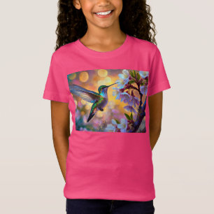 Camiseta Fantasia de Flor de Cerejeira Beija-flor ao Nascer