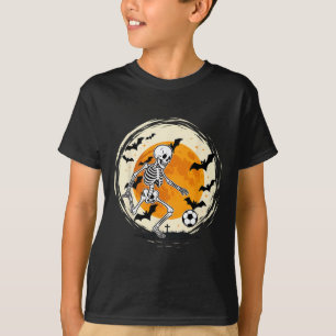 Camiseta Fantasia de Futebol Esqueleto de Halloween Engraça