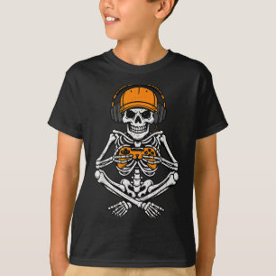 Camiseta Fantasia de Halloween de Esqueleto Gamer Vídeo Jog