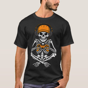 Camiseta Fantasia de Halloween de Esqueleto Gamer Vídeo Jog