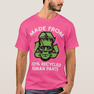 Camiseta Fantasia de Halloween Frankenstein Peças Reciclada