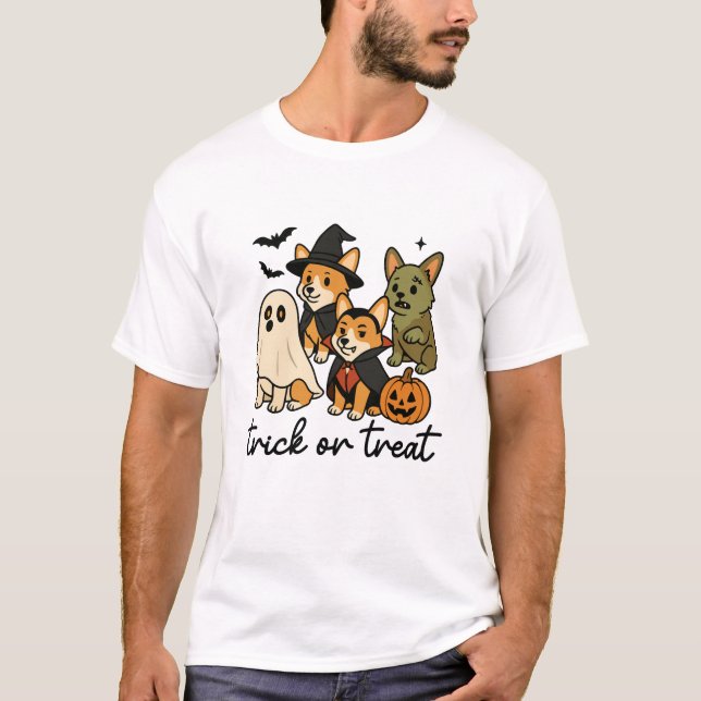 Camiseta fantasia de Halloween para corgi (Frente)