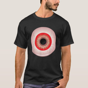 Camiseta Fantasia de Halloween Preguiçosa de Olho Assustado
