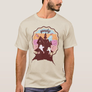 Camiseta Fantasia de Halloween Retro Casa Assombrada Fantas