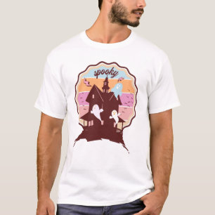Camiseta Fantasia de Halloween Retro Casa Assombrada Fantas