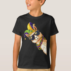 Camiseta Fantasia de Llama Mardi Gras Fofos
