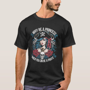 Camiseta Fantasia de Menina Pirata Mulheres Festa de Hallow