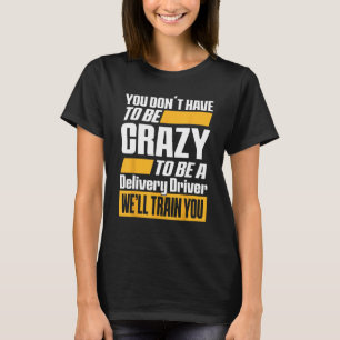 Camiseta fantasia de motorista de entrega para trabalhador