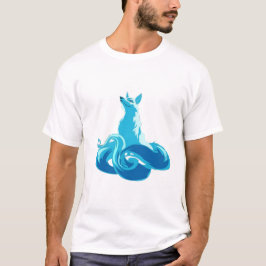 Camiseta fantasia de nuvens azuis de raposa torii